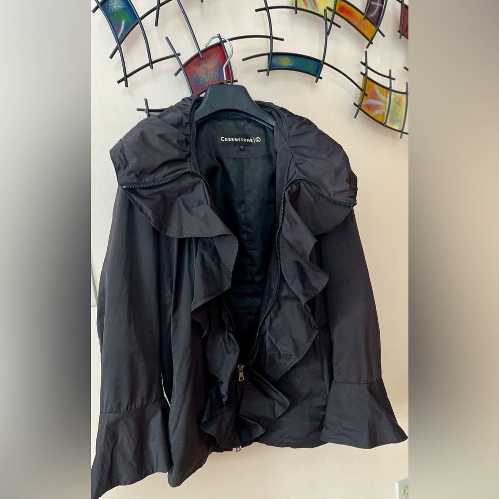 Creenstone Womens Jacket Black Dramatic Ruffle Pi… - image 5